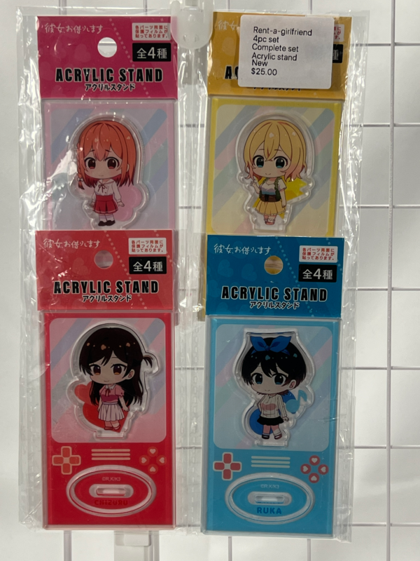 Rent-A-Girlfriend – Full 4-Piece Acrylic Stand Set (Sumi, Mami, Chizuru, Ruka) – Chibi Collection – New