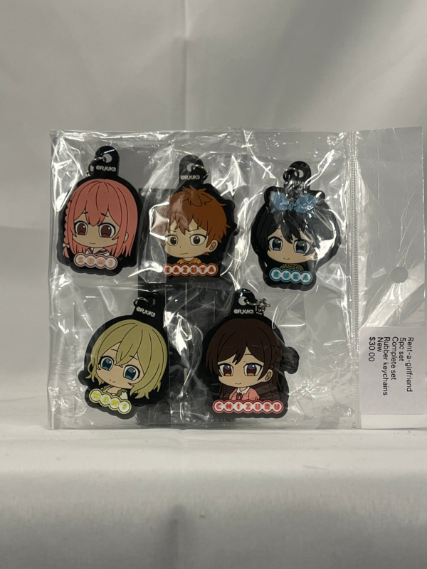 Rent-A-Girlfriend – 5pc Rubber Keyholder Set – Complete – New